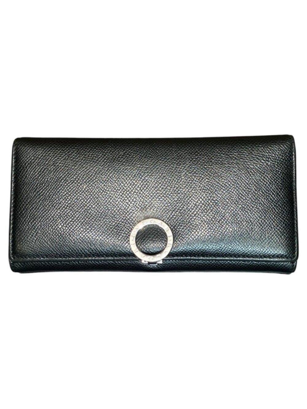 Bvlgari Clip Wallet Calfskin Palladium Plate Brass